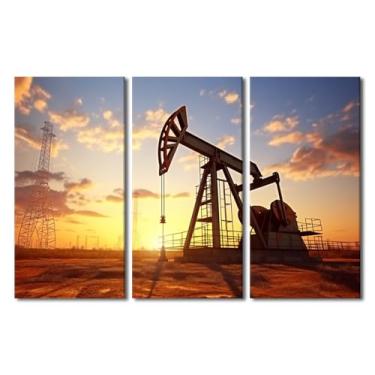 Imagem de Arte de parede emoldurada máquina industrial de energia para produção de gás de petróleo equipamentos industriais imagens impressas em tela arte de parede para decoração de parede de escritório