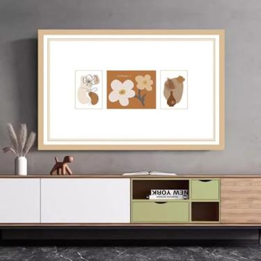 Imagem de Capa de TV Cobertura contra poeira de TV interna para LCD LED Universal Televisão/Computador TV Capa de tela plana espessa proteger capa de TV sala de estar quarto decoração flor||70 polegadas