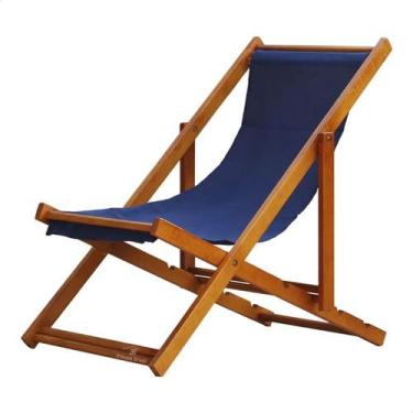 Imagem de Cadeira Espreguiçadeira Dobrável sem Braço Madeira Maciça Envernizada 