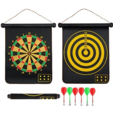 Imagem de Jogo De Dardos Magnetico Grande Tabuleiro Alvo Dupla Face 38Cm Com 6 P