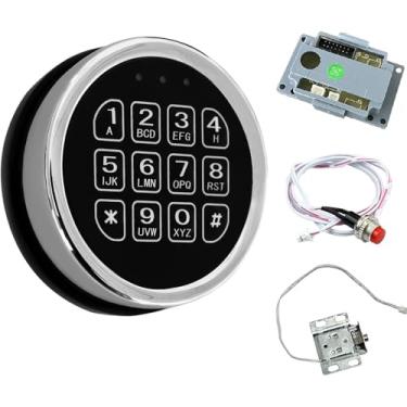 Imagem de LEMOORE Substituição De Fechadura Eletrônica Para Cofre Armas, Teclado Liga Zinco Com Acesso Por Solenoide, Placa-Mãe 14 Cabos Fita E Conjunto Botões Reset Cromados