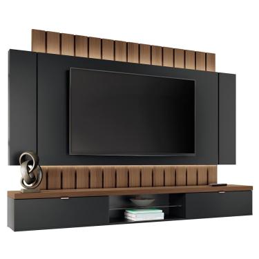 Imagem de Home Suspenso Illusion 2.2 para TV até 70” - HB Móveis Preto/Castanho