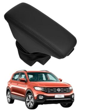 Imagem de Apoio Descanso de Braço Com Porta Objetos Para VW T-Cross 2014 a 2023 (PRETO - COSTURA PRETA)
