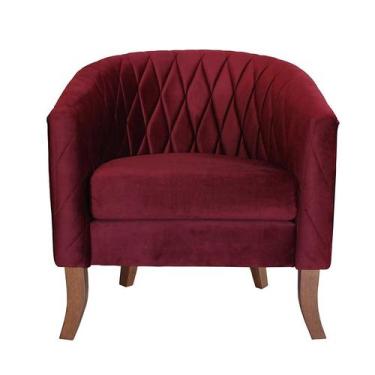 Imagem de Poltrona Bela Veludo Vermelha - Estofart