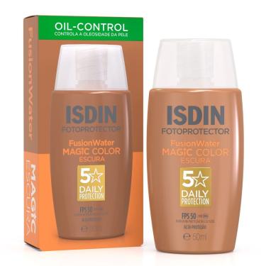 Imagem de Protetor Solar Facial Isdin Fusion Water 5 Stars Color FPS 50 Cor Escura 50ml