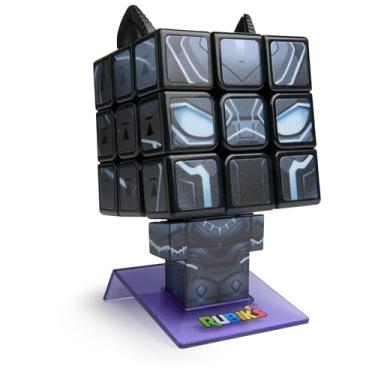 Imagem de Rubik's Cubo, Pantera Negra, brinquedo fidget colecionável da Marvel e decoração de mesa, desafiador desafiador para fãs de rivais da Marvel e filmes de ação, para idades a partir de 8 anos