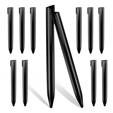 Imagem de Solution4Patio 13 peças de estacas de borda de paisagem, estacas de metal de 30 cm para jardim, placa dobradora de aço, pontas de ancoragem para paisagismo, preto
