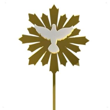 Imagem de Topo De Bolo Divino Espirito Santo/crisma Acrilico Espelhado