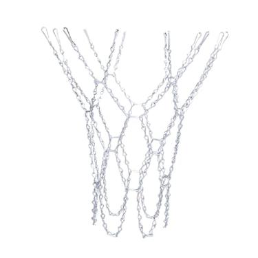 Imagem de Dynwave Rede de basquete com corrente de metal para áreas internas e externas, instalação rápida, suave e resistente para aro de 12 voltas, substituição para