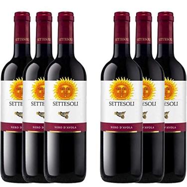 Imagem de Kit 6x Vinho Tinto Italiano Settesoli Nero D'Avola DOC 2019 750ml