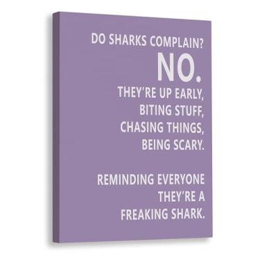 Imagem de Rusenbao Arte de parede motivacional para academia, decoração de academia em casa, decoração inspiradora para sala de treino, Do Sharks Reclain About Monday, arte de parede em tela para exercício sala