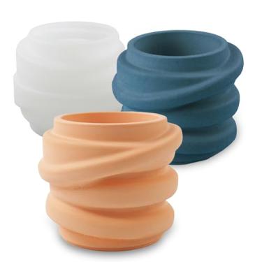 Imagem de Wehous Moldes de frasco de resina irregular, forma de alça espiral, moldes de silicone para concreto de resina, caixa de recipiente exclusivo para plantas suculentas, molde de vaso de plantas