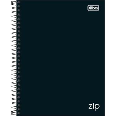 Imagem de Caderno Espiral Capa Dura Colegial 10 Matérias Zip Preto 160 Folhas - Tilibra