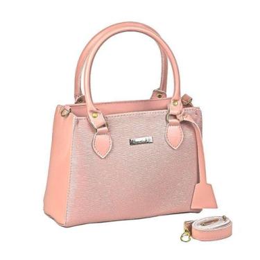 Imagem de Bolsa Transversal de Lado com Alça Feminina Executiva Lançamento Rosa 
