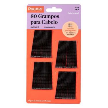 Imagem de Grampos Para Cabelo ProArt N5 Preto, 80 Grampos