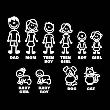 Imagem de White Car Sticker I Love My Family Car Bling Stickers and Decals Pet Cat Dog Animal Decal for Car Window Phone Notebook Decorative Walls Exterior Accessories