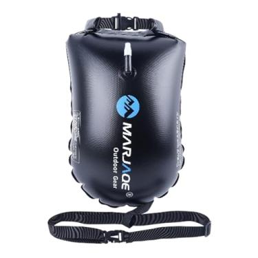 Imagem de Deevoka Boia inflável para natação 20L com cinto de cintura, boia de reboque com bolhas para pesca em águas abertas, nadadores, triatletas e praticantes de