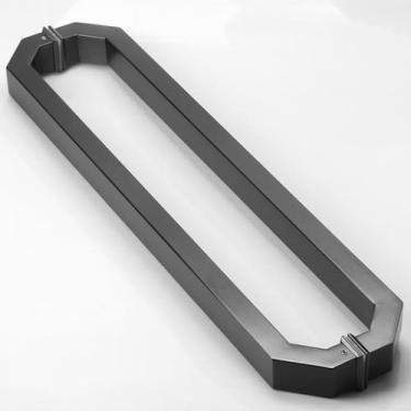 Imagem de Maçaneta de porta de tubo quadrado de aço inoxidável 304 espessada, maçaneta de porta de vidro, maçaneta de porta desliz