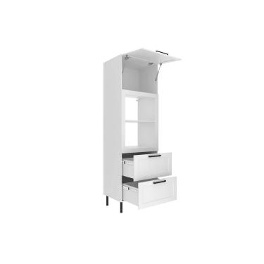 Imagem de Paneleiro de Cozinha Modulado CZ-3306 c/ 1 Porta 2 Gavetas e c/ 1 Nicho p/ Forno 70cm Branco - Tecno Mobili