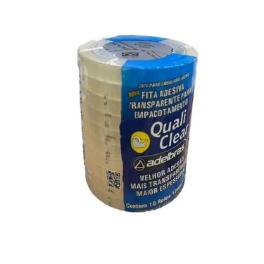 Imagem de Fita Adesiva, Adelbras 0814000003, Transparente 12mm x 65mts , Pacote de 10