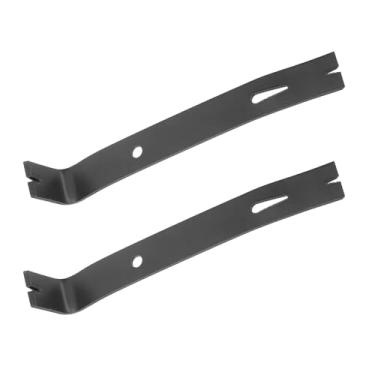 Imagem de ZYAMY Puxador de unhas integrado, 2 peças, garra de aço carbono de 17,78 cm, pregos para telhados pretos para remover azulejos, tiras de madeira, rodapés, pisos, raspar pregos pretos