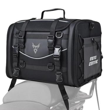Imagem de MIGHTYDUTY Bolsa traseira de motocicleta expansível grande capacidade 45-60L/65-85L bolsa de bagagem de motocicleta impermeável, dobrável, durável, multifuncional, 1200D, bolsa de armazenamento