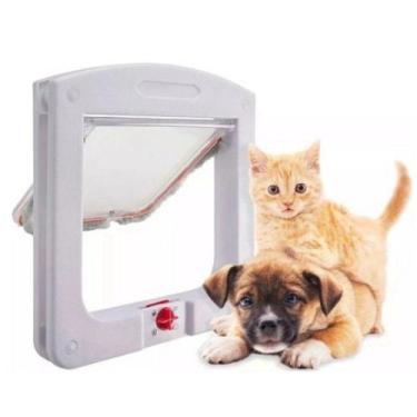 Imagem de Porta Pet Door Para Cães E Gatos Até 7kg Com Trava 4 Funções - Shop Al