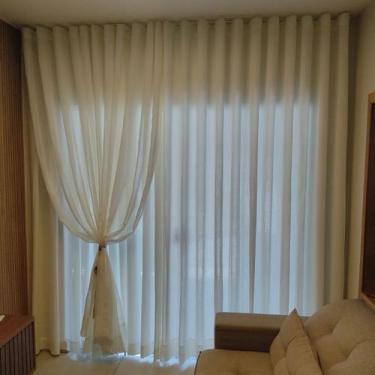 Imagem de Cortina Para Suíte Wave Trilho Suiço Voil Linho E Forro Microfibra 6,0