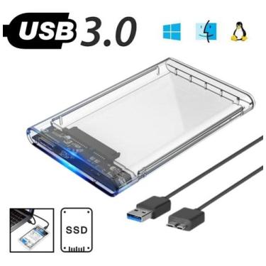 Imagem de Case Externo Para Hd Transparente Usb Notebook Sata 3.0 Ssd - EXBOM