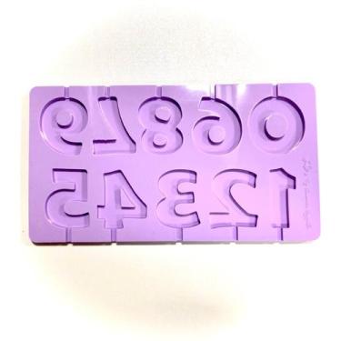 Imagem de L33 Molde de silicone pirulito números para decorar - confeitaria dos 