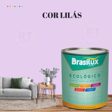Imagem de Esmalte Sintético Brasilux Base Água Ecologico Cor Roxo 800ML Brilhant