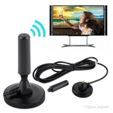 Imagem de Antena Tv Digital Hdtv/vhf/fm/vhf Com Base Imã E Cabo 5m - Lelong