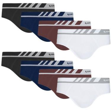 Imagem de Cueca Slip Lupo Microfibra Sem Costura  Kit Com 8 Cuecas Nfe, P, Sorti
