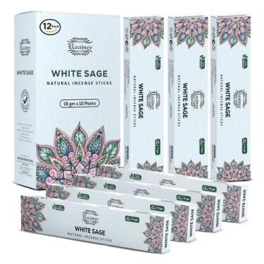 Imagem de Palitos de incenso Raajsee White Sage 180g (pacote com 12)