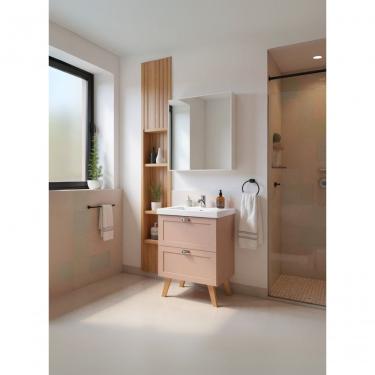 Imagem de Gabinete Para Banheiro Com Cuba E Armario 60cm Retro Mdf Rosa Milano - On Móveis