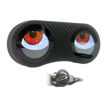 Imagem de Fenteer Lanterna traseira de bicicleta, lanterna traseira de bicicleta de montanha LED Devil Eyes para passeios noturnos, iluminação programável, luz de