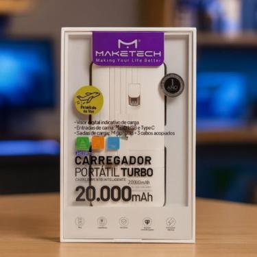 Imagem de Carregador Portátil Turbo 20000mAh 3 em 1 USB Maketech - Maketch, 1865