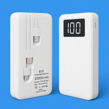 Imagem de Carregador Portátil Turbo 20000mAh USB 3 em 1 - Maketch