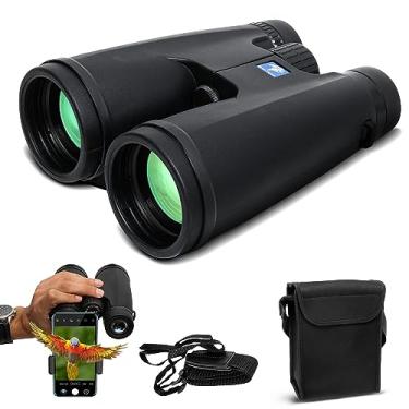 Imagem de WALLECOM Binóculos HD de alta potência 12 x 50 para adultos com visão cristalina com pouca luz, leve, impermeável e fácil de focar – Binóculos compactos de longo alcance para observação de pássaros,