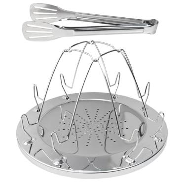 Imagem de Torradeira de acampamento portátil com 4 fatias – inclui clipe de pão de churrasco – Rack de torradeira para fogão de acampamento para assar em ambientes internos e acampamentos ao ar livre