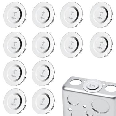 Imagem de 12 peças de tampões de nocaute de 2,5 cm para caixa elétrica selos removíveis para tubos de conduíte tamanhos variados para aberturas de caixa elétrica não utilizadas adequadas