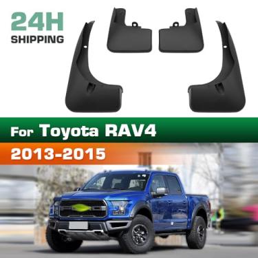 Imagem de 4 Pces Para-Lamas para Automóveis, Protetor de Lama Resistente do Respingo Plástico de Proteção Reforçada compatível com Toyota RAV4 2013 2014 2015