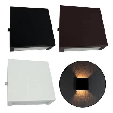 Imagem de 2X Arandela Slim 2 Focos Alumínio Externa + Led Incluso Cor