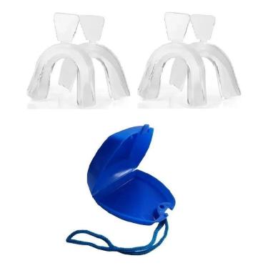 Imagem de 2X Protetor Bucal Anti Bruxismo 2 Moldeira + 1 Porta Molde A