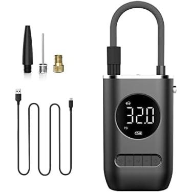 Imagem de Compressor de Ar Portátil Digital Sem Fio para Carro, Moto e Bike – Bomba de Ar Elétrica Automática com Manômetro LED, Recarregável USB, Calibrador de Pneus Rápido e Seguro