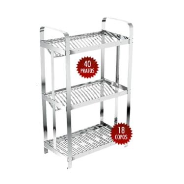 Imagem de Escorredor de prato e copo industrial aço inox Mak Inox