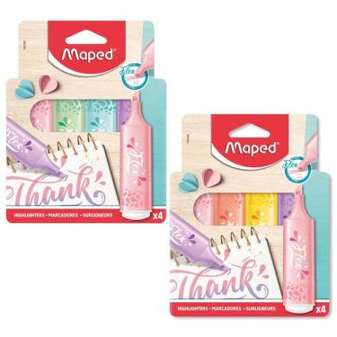 Imagem de Pincel marca texto Flex Pastel estojo 4 cores 740308 - Maped
