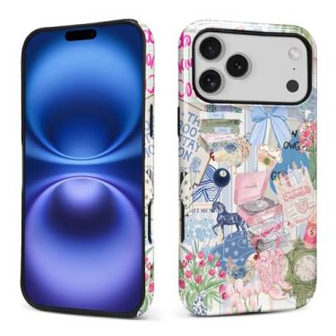 Imagem de ANLUN STORE Capa para iPhone 17 Pro Max, capa híbrida de proteção dupla macia TPU rígido PC à prova de choque anti-arranhões fina protetora para homens e mulheres capa para iPhone 17 Pro Max Floral