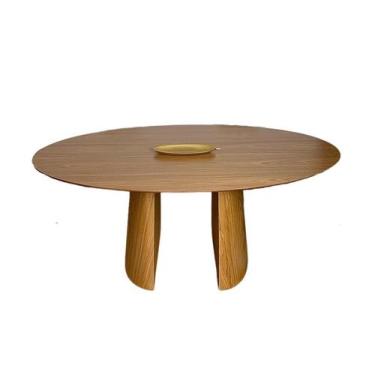 Imagem de Mesa de Jantar Cone Duo Oval 198x122cm Base Freijó Tampo Freijó - Mode