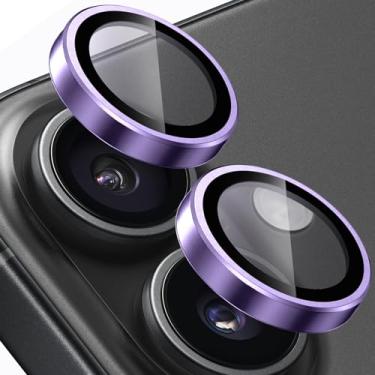 Imagem de Compatível com protetor de lente de câmera iPhone 17 [1 conjunto], protetores de lente individuais, vidro temperado ultrafino resistente a arranhões com bordas de alumínio, para telefone Apple iPhone